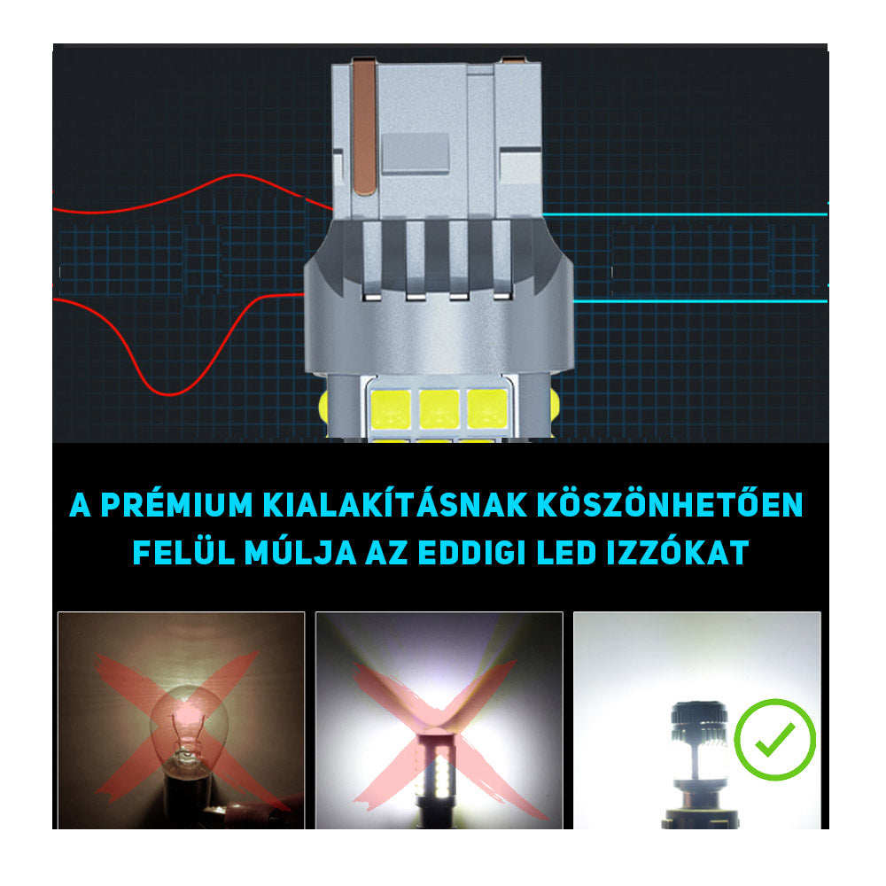 T20 W21W led CANBUS piros 2db