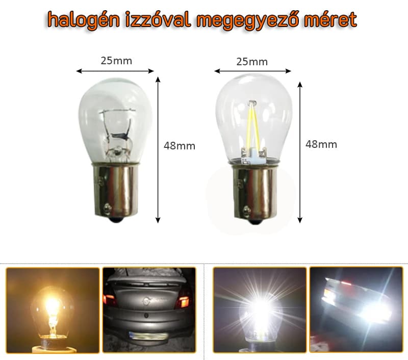 BA15S led fehér 2db