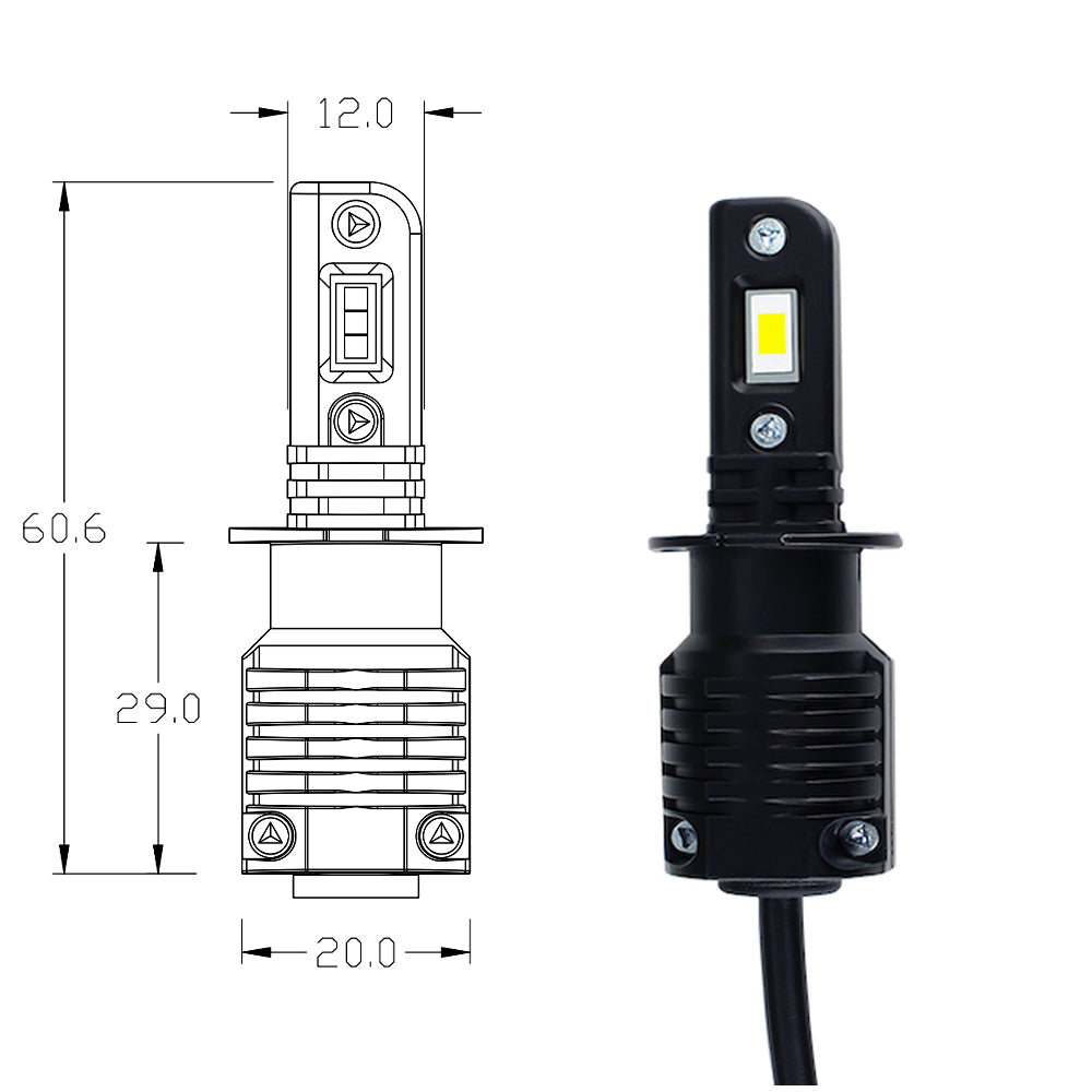 H3 Led izzó Black Series 2db