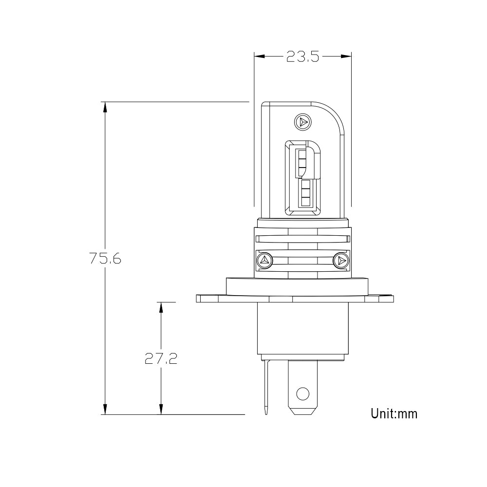 H4 Led izzó  2db 3000K kadmiumsárga