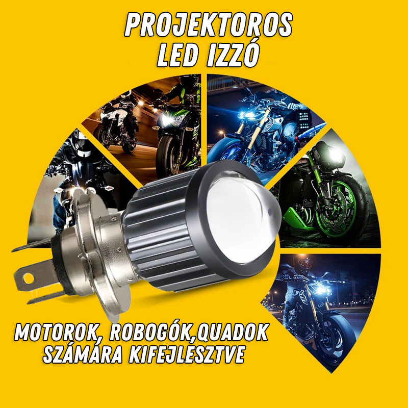 H4 led izzó motorba projektoros