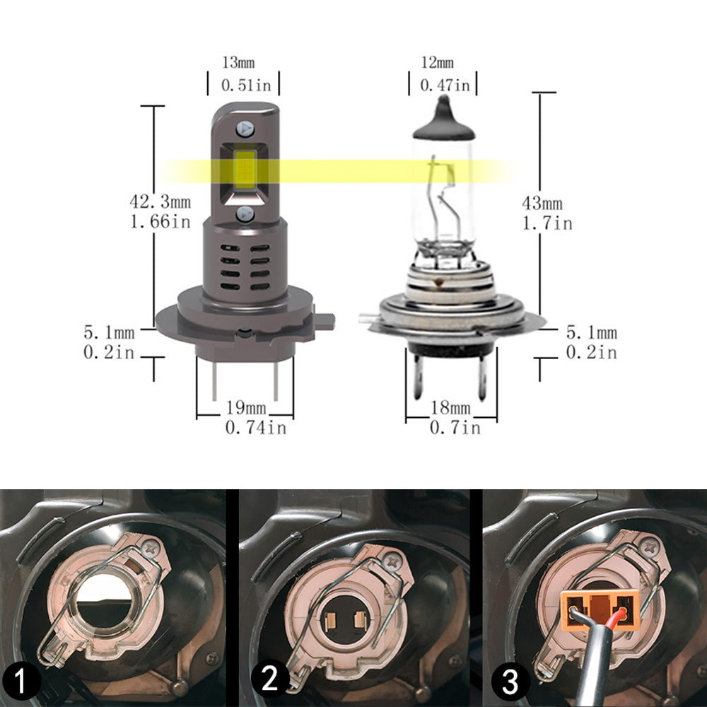 H7 Led izzó Grey series 2db