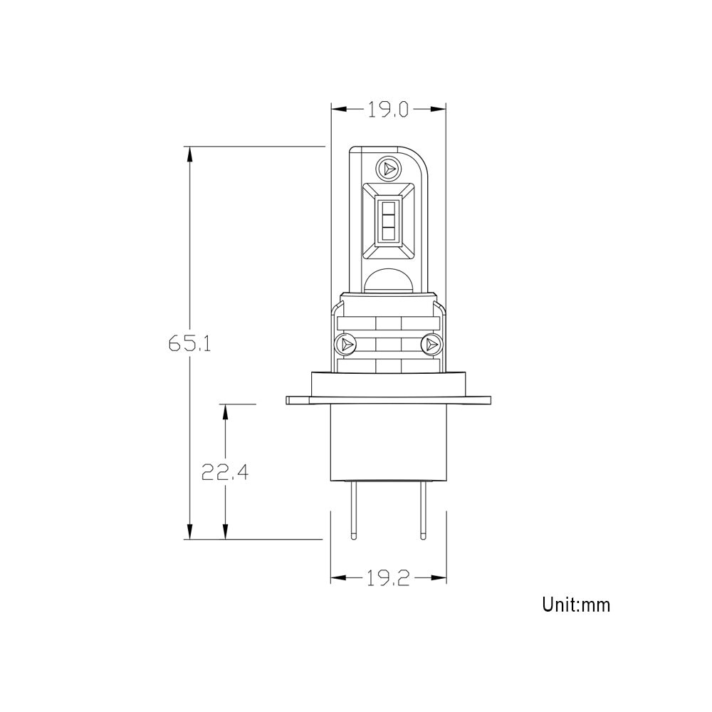 H7 Led izzó Grey series 2db 3000K kadmiumsárga