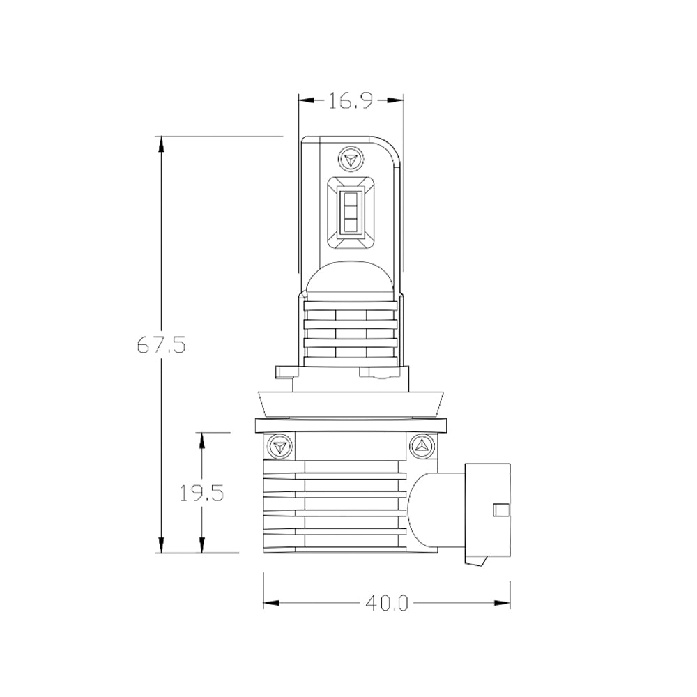 H8 Led izzó Black Series 2db