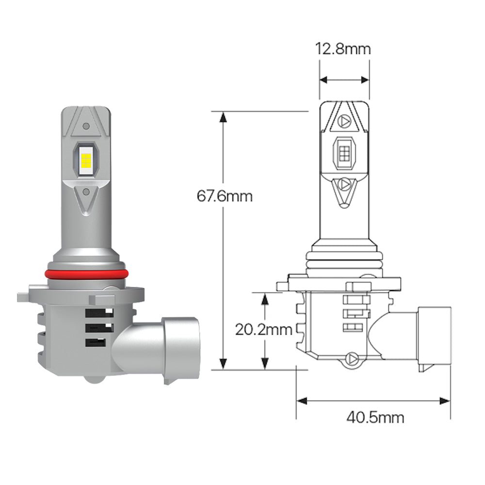 HB3 9005 Led izzó ventillátorral 2db