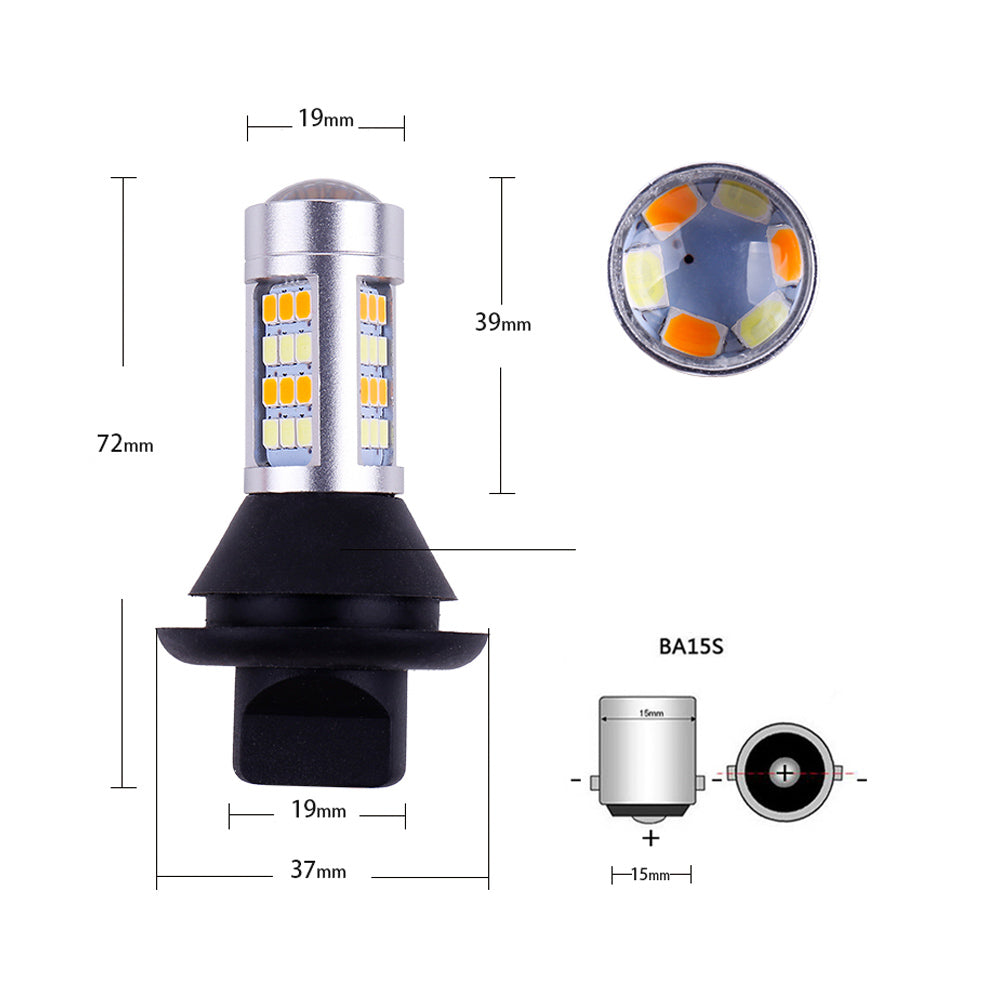 BA15S Led izzó nappali menetfény és index funkcióval 2db