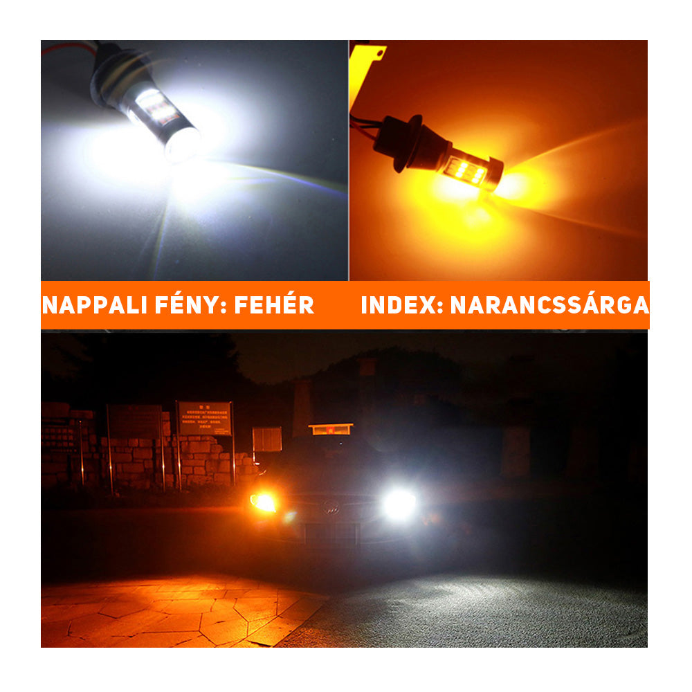 BA15S Led izzó nappali menetfény és index funkcióval 2db