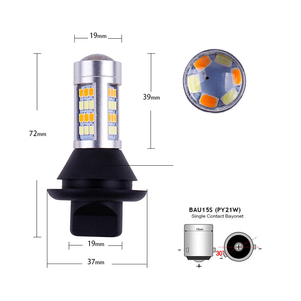 BAU15S Led izzó nappali menetfény és index funkcióval 2db