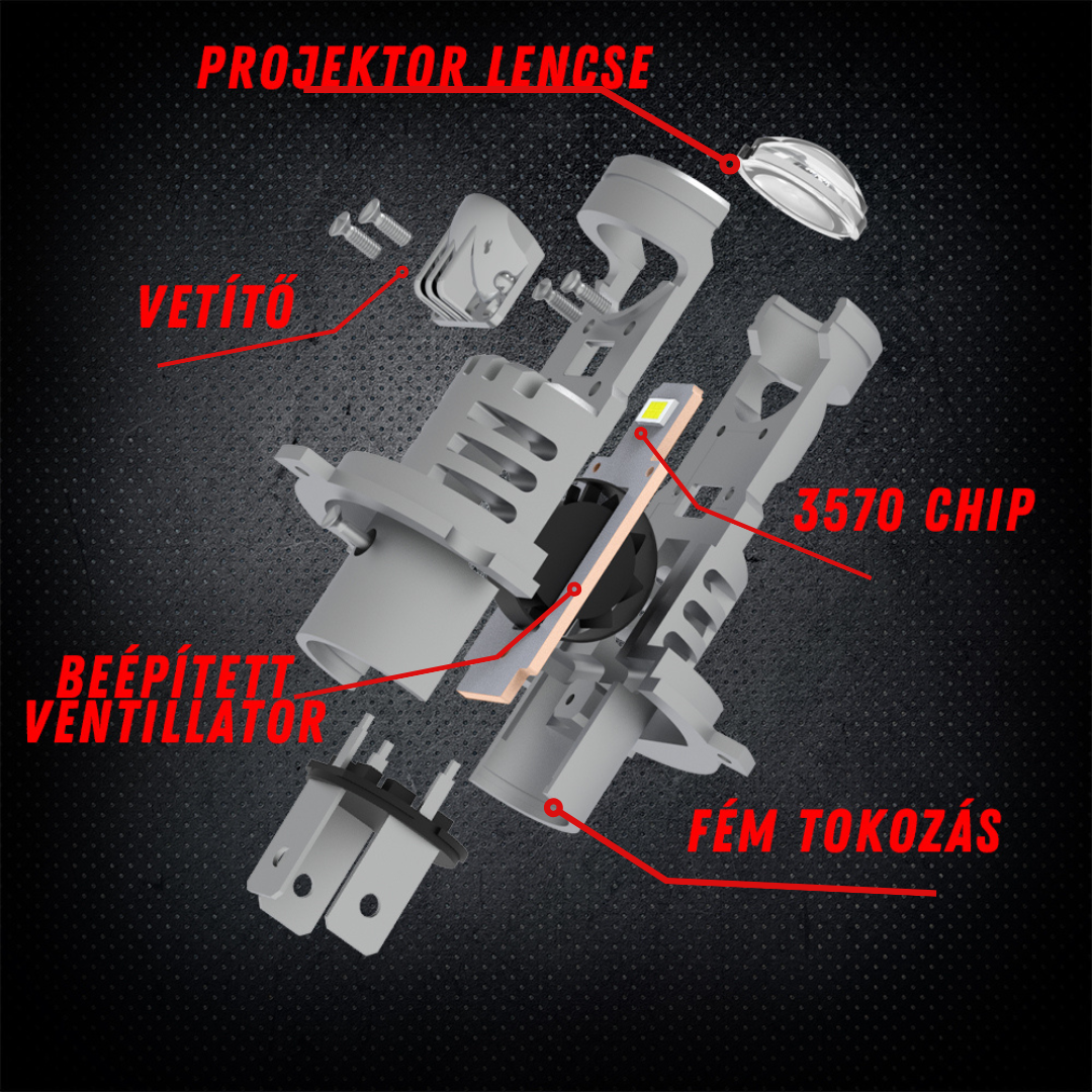 H4 Led izzó projektoros 2db