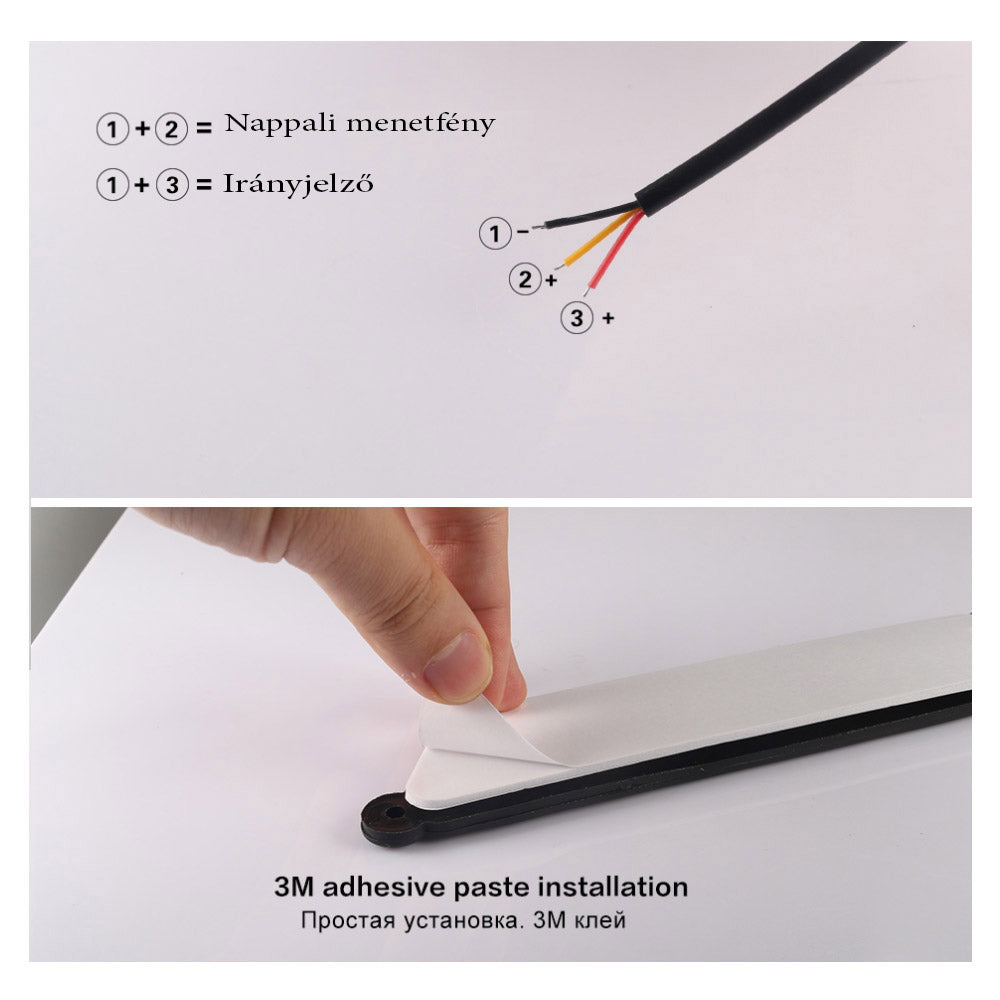 Ledes nappali menetfény szett index funkciós 2db