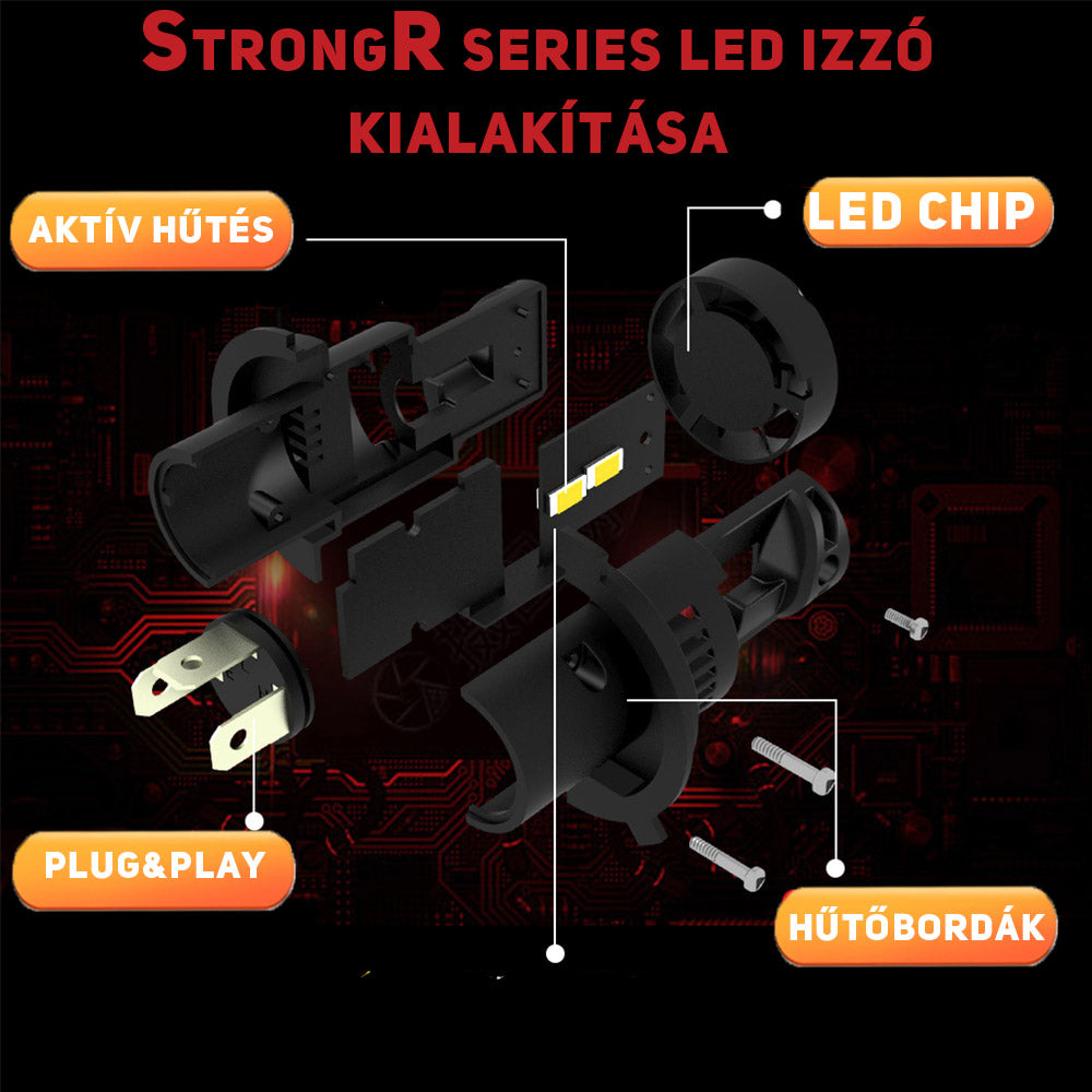 H4 Led izzó StrongR Series 2db