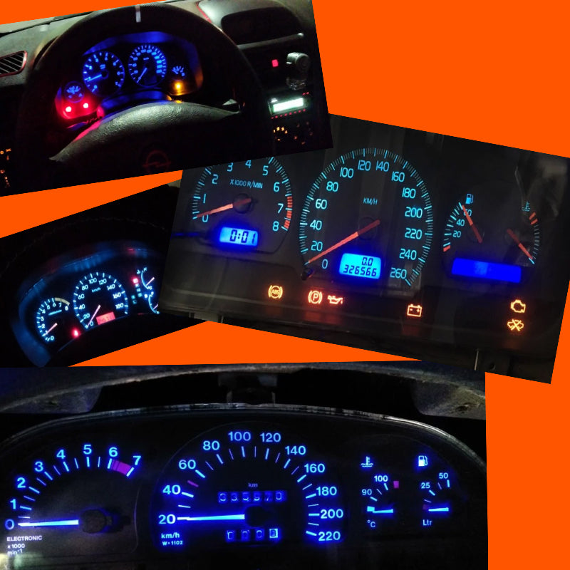 B8.5D led műszerfal izzó kék 5db